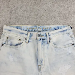 American Eagle Womens Denim Shorts 31" Blue Acid Wash Distressed Bermuda thumbnail 6
