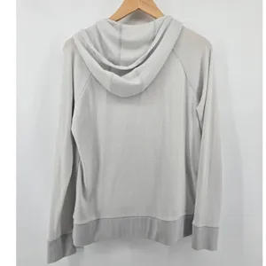 KUHL Hoodie Women M 4096 Gray Striped Lightweight Kangaroo Pocket EUC thumbnail 4