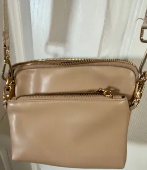 Target Two piece beige vegan pleather purse thumbnail 2