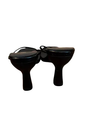 RAYE Rouge Leather Black Slip On Heeled Sandals thumbnail 9