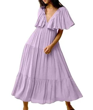 Lalavon Deep V Neck Maxi Dress size S thumbnail 1