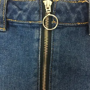 PACSUN Front Zip Mini Jean Skirt, Raw Hem thumbnail 2