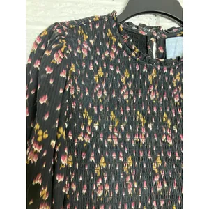 Hill House Home Vivianne The Nap Dress long sleeve black pink women's size small thumbnail 9