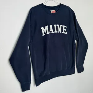 Vintage 1990s MV Sport Pro-Weave Maine Navy Crewneck Sweatshirt Medium thumbnail 3