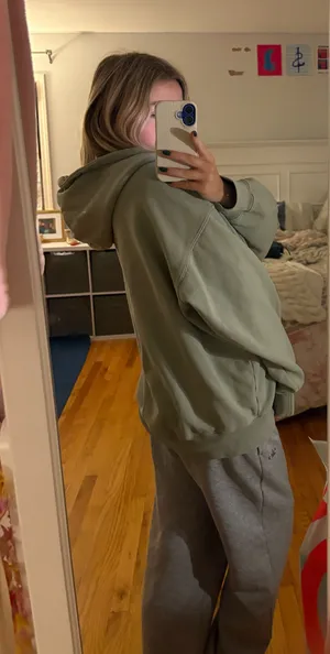 Brandy Melville Sage Green Zip-Up Hoodie thumbnail 1