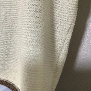 Listicle‎ Cream Brown Knit Casual Boho Chic Oversized Slouchy Short Sleeve Top L thumbnail 6
