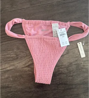 Hollister Women's Pink Smocked High-leg Cheekiest Bikini Bottom size small NWT thumbnail 2