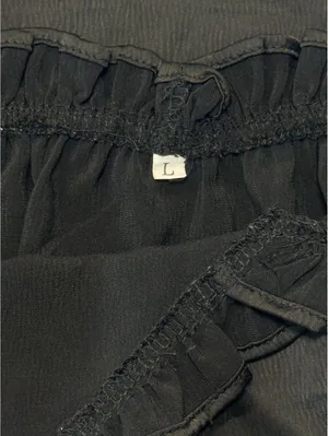 Black Lace Trim Camisole Top Chemise Lingerie Large Goth Coquette Grunge Y2K thumbnail 3