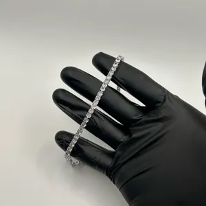 Kay Jewelers Moissanite Diamond Tennis Bracelet 4mm Round Cut VVS Silver 9 Inch New No Pass thumbnail 2