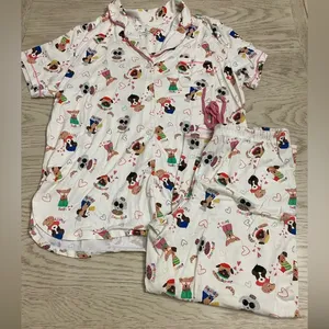 Cuddl Duds Cream Pajama Sets with Playful Design thumbnail 1