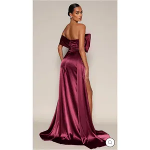 Moda Glam Vienna Statement Bow Gown With Sash‎ Merlot Size 6 Prom Wedding Guest thumbnail 3