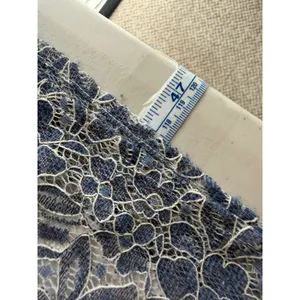 NSR Floral Lace Midi Dress Womens Large Blue White‎ Crochet Trim Cottagecore thumbnail 12
