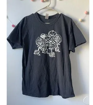 Alice in Wonderland Flowers Black Graphic Tee thumbnail 1