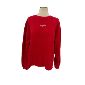 The Mayfair Group Bad Days Graphic Oversized Raw Hem Sweatshirt Red M/L thumbnail 2