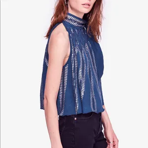 NWT Free People Glitter City Sequins Detailing Blouse thumbnail 5