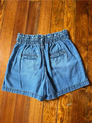 Banana Republic Light Blue Denim Elastic-Waist Shorts thumbnail 3