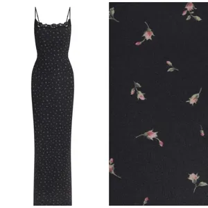 NWT SKIMS Onyx Rosebud Print Fits Everybody Lace Long Dress 4X thumbnail 2