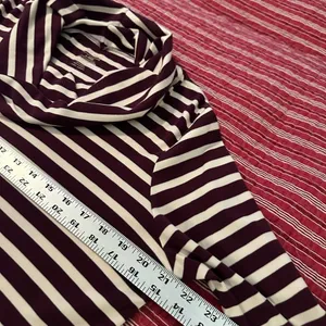 L.L. Bean Maroon and White Striped Cowl Neck thumbnail 5