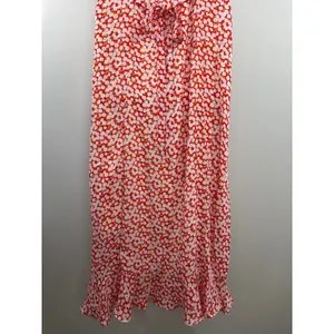 Lulus‎ Red Floral Daisy Ruffle Midi Dress Women Small Cottagecore Boho Romantic thumbnail 10