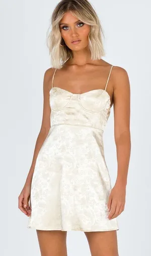 Elegant Cream Dress oh Polly thumbnail 1