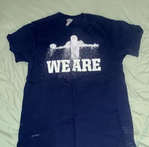 Gildan Navy T-Shirt with White Graphic thumbnail 1