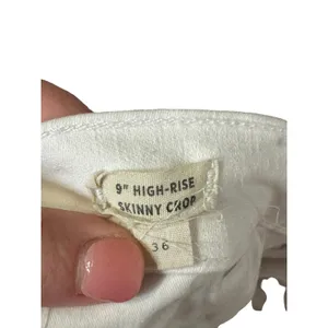 Madewell Women's Jeans‎ Ripped Skinny Cropped 9” High-Rise Denim White Size 36 thumbnail 9