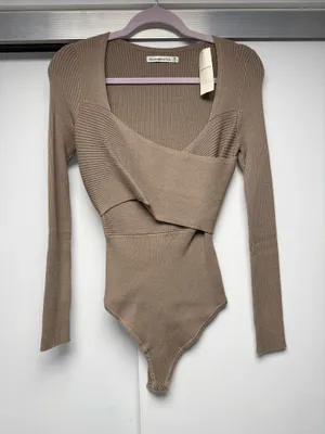 Abercrombie Tan Wrap Bodysuit thumbnail 1