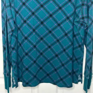 Victoria’s Secret Sz XL Long Pajama Set Teal Purple Black Argyle Plaid thumbnail 4