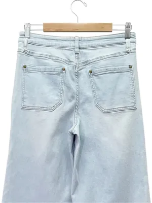 Maeve Anthropologie Jeans Sz 29 Light Wash High Rise Wide Leg Crop Stretch Denim thumbnail 6