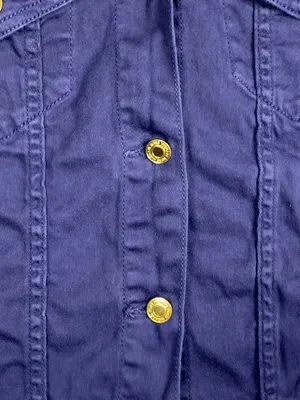 Michael Kors Denim Jacket Womens M Dark Blue Stretch Trucker Button Front thumbnail 9
