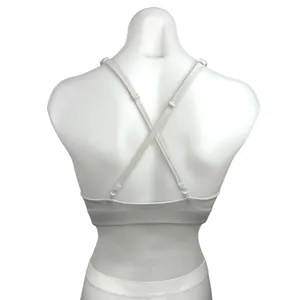 Girlfriend Collective White High Neck Cross Back Tank Athletic Sports Bra Sz XS thumbnail 2