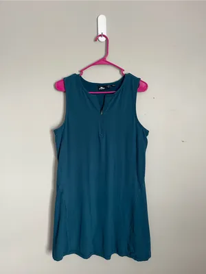 CRANE | Teal Quarter Zip Sleeveless Athletic Dress w/ Shorts Sz L thumbnail 2