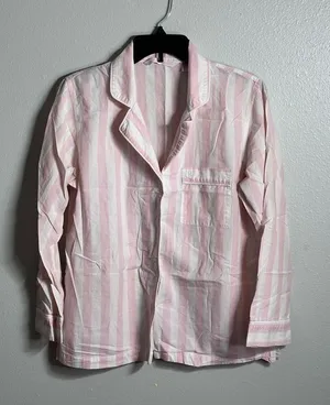 Victoria’s secret Women stripe pink/white pajama shirt top size‎ XS thumbnail 1