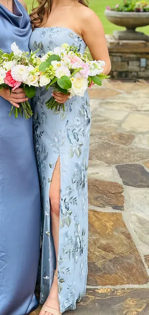 Blue floral Jenny Yoo Formal Gown thumbnail 1