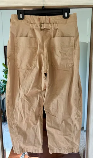 Pilcro The Arin Mid-Rise Button-Front Barrel Pants Linen Blend Edition size 29P thumbnail 3