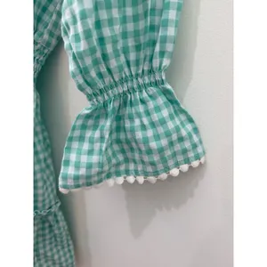 Walker & Wade MIa Mint Green Gingham Smocked‎ Mini Dress XS Cottagecore Coastal thumbnail 5
