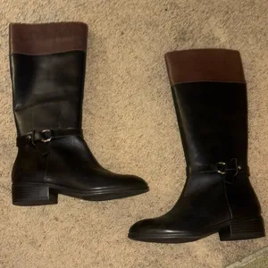Lauren by Ralph Lauren Makaila Women's Brown/Black Polo Riding Boots Sz 7.5 EUC thumbnail 1