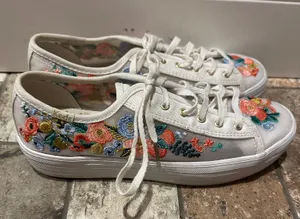 Rifle Paper Co Keds Floral Sneakers Embroidered x Canvas thumbnail 4