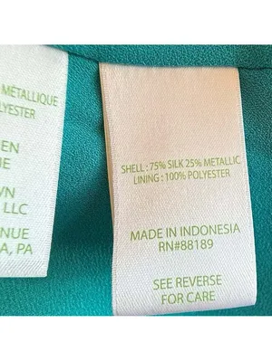Lilly Pulitzer Silk Caline Metallic Turquoise Top Long Sleeve Blouse, size Large thumbnail 6