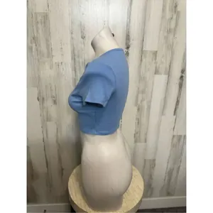 Blue crop top Blue thumbnail 2