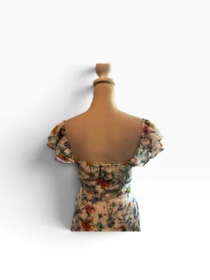 wild fable Strapless Floral Sundress in White with Pastel Print BRAND NEW thumbnail 11