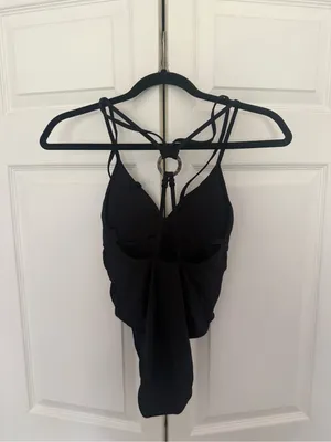 NWOT Seafolly Active Multi Rouleau One-Piece Black Criss Cross 8 Black Swimsuit thumbnail 6