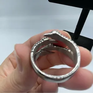 Silver Tone Dragon Claw Wrap Ring Size 12 thumbnail 3