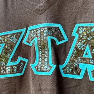 Zeta Tau Alpha Sorority University Greek Life Bella Canvas Women's V-Neck Tee thumbnail 2
