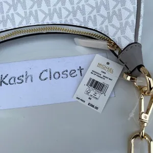 Michael Kors Bright White Cora Shoulder Handbag Crossbody Medium Pouchette thumbnail 6