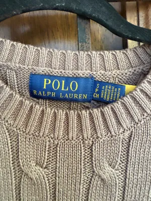 Polo Ralph Lauren Chocolate Short Sleeve Cable Knit Sweater Size S thumbnail 3