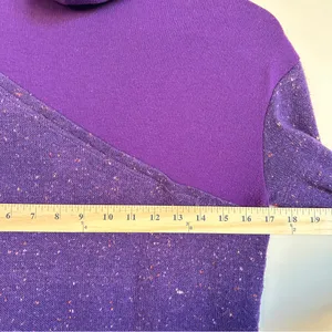 Purple Asymmetrical Pullover Mock Neck Sweater Women's Oversized Knit Top Tunic thumbnail 8
