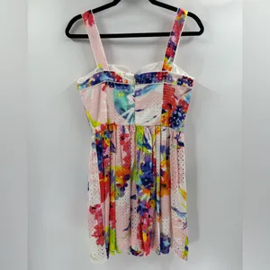 Trina Turk Elin wedding party Watercolor Floral Eyelet Fit & Flare Dress size 4 thumbnail 3