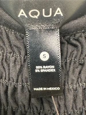 AQUA Women U-Neck Sleeveless crinkled Ruched Top, Black size small nwt thumbnail 7