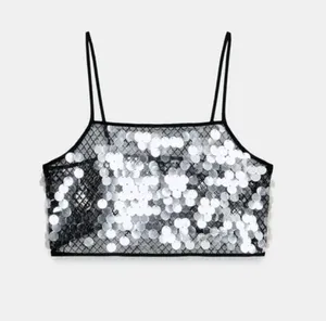 Zara sequin crop top. M thumbnail 1